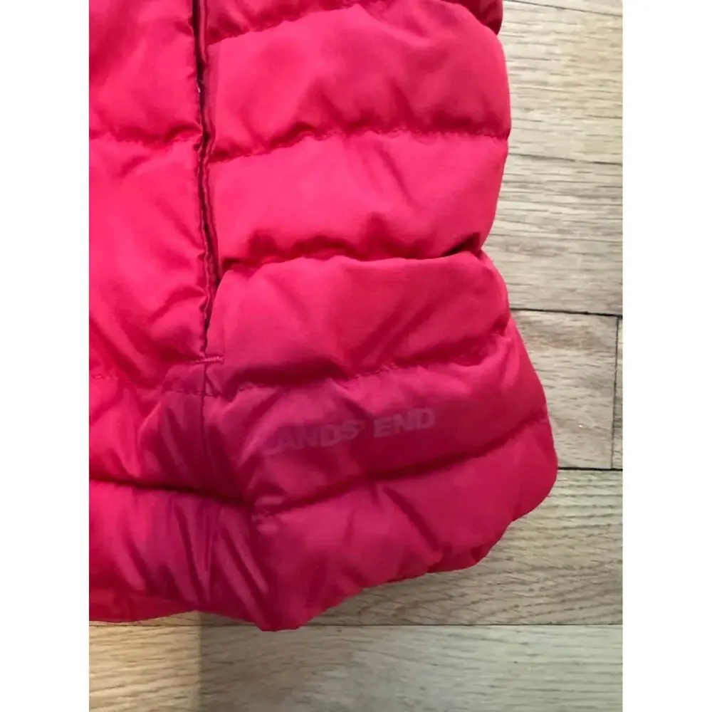 Lands' End Women's Red Puffer Down Vest S/P (6-8)